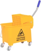 Wózki serwisowe - Intermop Wózek BASIC z przegrodą wyciskarka płaska 20L Wózek 20L Intermop - miniaturka - grafika 1