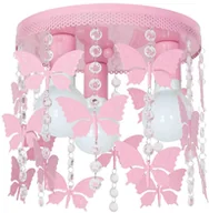Lampy sufitowe - Milagro Dziecięca LAMPA sufitowa ANGELICA 1165 natynkowa OPRAWA z kryształkami motylki crystal jasnoróżowe 1165 - miniaturka - grafika 1