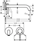 Baterie podtynkowe - Hansgrohe One Bateria umywalkowa podtynkowa brąz szczotkowany 48120140 - miniaturka - grafika 1