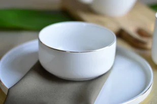 Affek Design Mondex Talerz obiadowy Grace biało-złoty HTNF7580 - Talerze - miniaturka - grafika 7