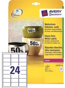 Avery Zweckform Zweckform Heavy Duty A4 63,5 x 33,9 mm (L4773-20) - Papier do drukarek - miniaturka - grafika 5