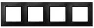 Klawisze i ramki - Ospel Ramka poczwórna Czarny metalik Aria - R-4U/33 - miniaturka - grafika 1