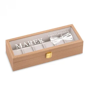 Murrano Szkatułka drewniana prostokątna na 6 zegarków z grawerem dla ge SZKT-JD6-032 - Pudełka i szkatułki - miniaturka - grafika 4