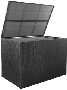 vidaXL Skrzynia ogrodowa z polirattanu, 150 x 100 x 100 cm, czarna vidaXL - Skrzynie ogrodowe - miniaturka - grafika 2