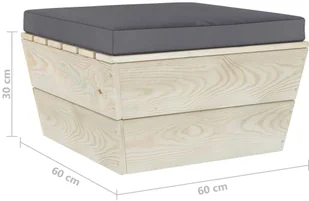 vidaXL Ogrodowy stołek z palet z poduszką, impregnowany świerk vidaXL - Pozostałe meble ogrodowe - miniaturka - grafika 5