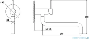 Omnires Y bateria zlewozmywakowa podtynkowa chrom Y1256CR - Baterie podtynkowe - miniaturka - grafika 2