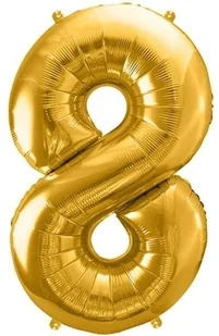 PartyDeco Balon foliowy Cyfra 8, 86cm, złoty FB1M-8-019 - Balony i akcesoria - miniaturka - grafika 2