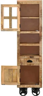 vidaXL Regał na kółkach, 38x30x143 cm, surowe drewno mango - Regały - miniaturka - grafika 4