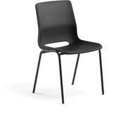 Meble do szkół i przedszkoli - AJ Produkty Krzesło szkolne ANA, wys. 450 mm, czarne siedzisko, czarna rama - miniaturka - grafika 1