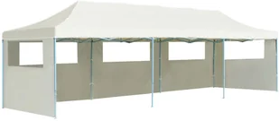 vidaXL Składany namiot z 5 ścianami bocznymi, 3 x 9 m, kremowy 44975 - Pawilony ogrodowe - miniaturka - grafika 2