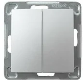 Wyłączniki światła i elektryczne - Ospel Impresja srebrny łącznik podwójny zwierny ŁP-17Y/m/18 ŁP-17Y/m/18 - miniaturka - grafika 1