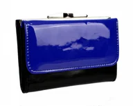 Portfele - PolskaGalanteria.pl Portfel Damski Skórzany PolskaGalanteria (PL) 14 cm Klamra Skóra Naturalna Cielęca Czerwony Lakierowany Gładki D39-LAK - miniaturka - grafika 1