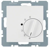 Gniazdka elektryczne - Berker Kwadrat biały regulator temperatury [20268989] B_20268989 - miniaturka - grafika 1