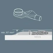 Syfony - Tece 650004 Kolano odpływowe z syfonem ekstra niskie 67 mm 0,5 l/s - miniaturka - grafika 1