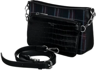 David Jones Listonoszka w kratę z saszetką croco na łańcuszku - Torebki damskie - miniaturka - grafika 3