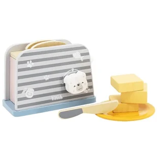 VIGA Toys Drewniany toster z akcesoriami z serii PolarB 44017 - Zabawki AGD - miniaturka - grafika 2