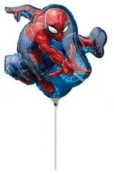 AMSCAN Balon foliowy do patyka Spiderman - 37 cm - 1 szt 3466602 - Urodziny dziecka - miniaturka - grafika 2