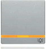 Wyłączniki światła i elektryczne - Hager sp. z o.o. Q.1/Q.3 Klawisz z 2 dołączonymi soczewkami i nadrukiem światło do łącznika 1-klawiszowego alu aksamit lakierowany 16216074 - miniaturka - grafika 1