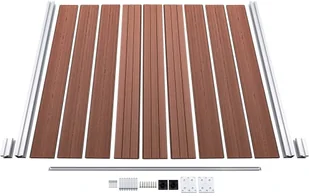 vidaxl Ogrodzenie WPC 6 paneli kwadratowych 1 skośny 1138x186 cm, brąz 3053220 - Ogrodzenia - miniaturka - grafika 8