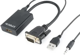 Gembird Konwerter VGA do HDMI 15 cm czarny A-VGA-HDMI-01 - Złącza, przejściówki, adaptery - miniaturka - grafika 5