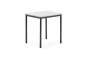 Meble do szkół i przedszkoli - AJ Produkty Stół BORS, 700x600x720 mm, biały laminat, antracyt - miniaturka - grafika 1