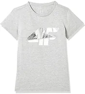 Koszulki sportowe męskie - 4F HJZ20-JTSD006B-25M Koszulka dla Dziewczecy, Szary HJZ20-JTSD006B-25M - miniaturka - grafika 1