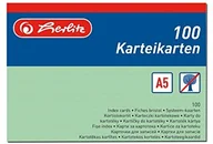 Zakładki indeksujące - Herlitz fiszek DIN A5, zielony A5 1150556 - miniaturka - grafika 1
