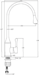 Invena Bateria zlewozmywakowa Pingo czarna BZ-55-L04 - Baterie kuchenne - miniaturka - grafika 2