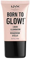 Rozświetlacze do twarzy i ciała - NYX PROFESSIONAL MAKEUP Professional Makeup Born to Glow Liquid Illuminator, płynny makijaż z połyskiem, rozświetlacz, baza podkładu, formuła wegańska, odcień: Sunbeam - miniaturka - grafika 1