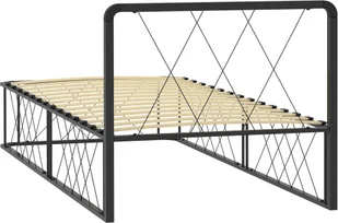 vidaXL Rama łóżka, czarna, metalowa, 90 x 200 cm - Łóżka - miniaturka - grafika 5