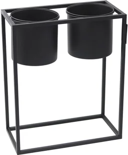 Kwietnik Metalowy Stojak z donicami UGO 60x50cm czarny loft 05-18 - Kwietniki Kwietnik Metalowy Stojak z donicami UGO 60x50cm czarny loft 05-18 - Kwietniki - miniaturka - grafika 1