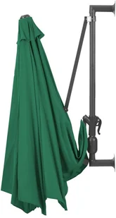 vidaXL Parasol ścienny z LED, na metalowym słupku, 300 cm, zielony 312523 - Parasole ogrodowe - miniaturka - grafika 6