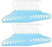 Wieszaki do szafy - Relaxdays Wieszak na ubrania 20er zestaw dziecięcy , z tworzywa sztucznego, kinderbuegel z aksamitu, wys. x szer. x gł.: 18 x 28 x 0,5 cm, różne kolory 10021822_56 - miniaturka - grafika 1