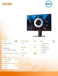 Dell P2419H 23,8" czarny (210-APWU) - Monitory - miniaturka - grafika 3
