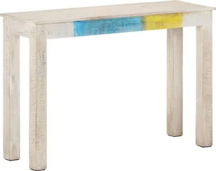VidaXL Lumarko Stolik konsolowy, biały, 115x35x77 cm, surowe drewno mango 323556 VidaXL - Ławy i stoliki kawowe - miniaturka - grafika 2