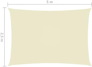 vidaXL Prostokątny żagiel ogrodowy, tkanina Oxford, 2,5x5 m, kremowy 135209 - Parasole ogrodowe - miniaturka - grafika 6