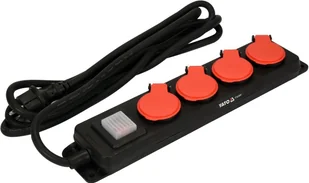 Yato Listwa zasilająca  H07RN-F 4 gniazd 3 m czarna YT-81241 YT-81241 - Listwy zasilające - miniaturka - grafika 2