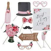 Lomografia - Ginger Ray 10-częściowy zestaw akcesoriów do foto-budki, motyw: kwiaty BH-721 - miniaturka - grafika 1