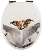 Deski sedesowe - SITZPLATZ Deska sedesowa Pies z gazetą, zamykanie Soft-Close, metalowe zawiasy, szybki montaż Fast-Fix 40264 4 - miniaturka - grafika 1