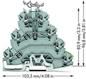 Kostki, złączki, wtyczki - WAGO Terminal przepustowy poczwórny WAGO 5.20 mm Sprężynowe Alokacja L1 L2 L3 Terre szary 2002-4127 25 szt 2002-4127 - miniaturka - grafika 1