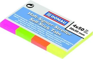 Donau Karteczki znaczniki neonowe 20x50mm, 4kol.x50szt. 14K088X - Zakładki indeksujące - miniaturka - grafika 2