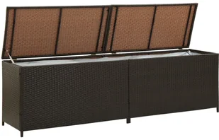 vidaXL Skrzynia ogrodowa z polirattanu, 200 x 50 x 60 cm, brązowa vidaXL - Pozostałe meble ogrodowe - miniaturka - grafika 5