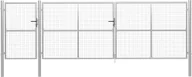 Ogrodzenia - vidaxl Brama ogrodzeniowa, stalowa, 500 x 150 cm, srebrna - miniaturka - grafika 1