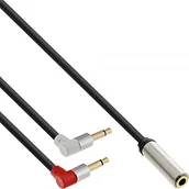 Złącza, przejściówki, adaptery - InLine 99251 A Slim Adapter sieciowy, 2 X 3,5 MM wtyczka mini jack 3,5 MM słuchawki samolotu gniazdo jack audio, 3-biegunowych, 1 m Czarny 99251A - miniaturka - grafika 1
