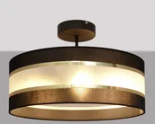 Lampy sufitowe - Euluna Lampa sufitowa Helen tekstylna, czarno-złota - miniaturka - grafika 1