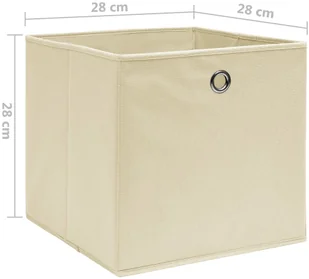 vidaXL vidaXL Pudełka z włókniny, 10 szt., 28x28x28 cm, kremowe - Pudła i pojemniki do przechowywania - miniaturka - grafika 4