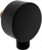 Zestawy prysznicowe - Mexen Przyłącze Kątowe Okrągłe Mosiądz Czarne - miniaturka - grafika 1