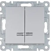 Wyłączniki światła i elektryczne - Hager LUMINA ŁĄCZNIK ŚWIECZNIKOWY Z PODŚWIETLENIEM SREBRNY WL0242 - miniaturka - grafika 1