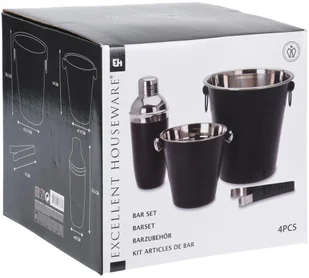 ZESTAW AKCESORIÓW BAROWYCH 4EL. CZARNY 720116 - Pozostałe akcesoria barmańskie - miniaturka - grafika 2