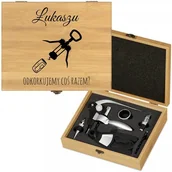Gadżety dla niej i dla niego - Murrano Personalizowany Zestaw Akcesoriów Do Wina Deluxe Korkociąg ZDW3-037 - miniaturka - grafika 1
